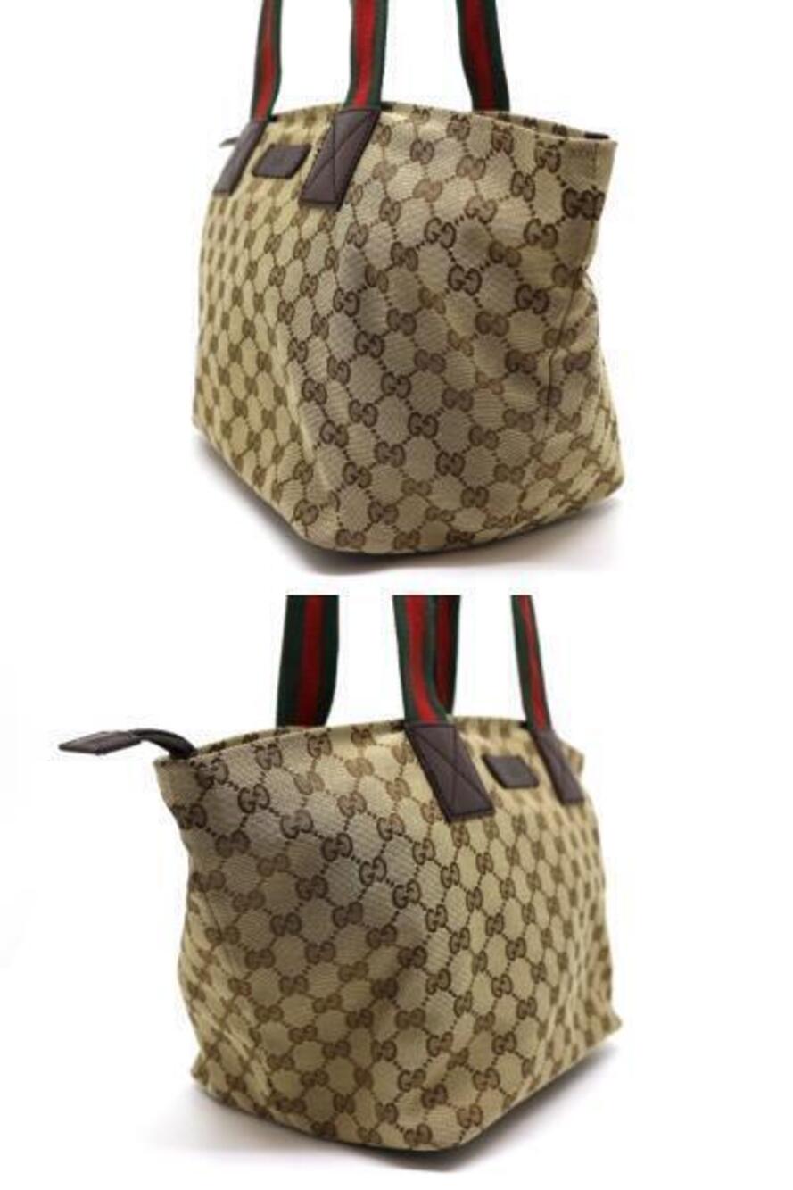 Gucci Cream Brown GG Web Beige Canvas Bag Shoulder Brown Tan